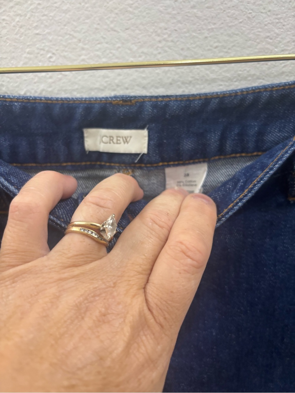 J crew Mid-Length Blue Denim Skirt with Front Seam - Picture 3 of 4